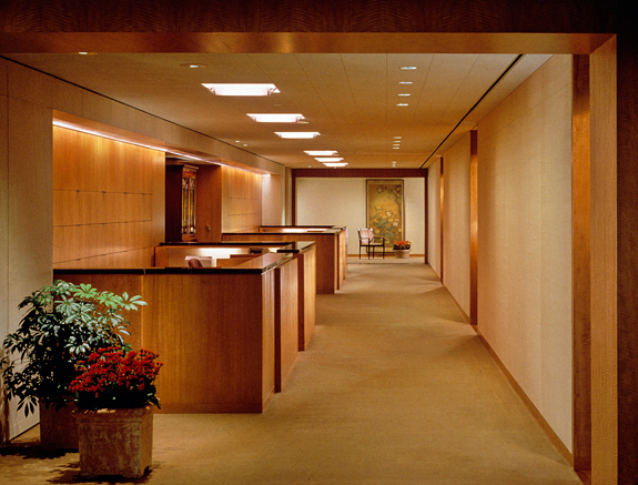 Executive Office Corridor with Administrative Assistant Work Area