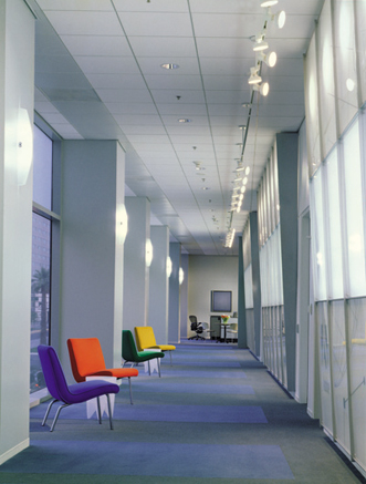 Corridor View Toward Seating and Display Wall at Meeting Room Entrances
