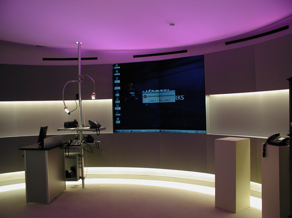 Product Demo Room with Magenta Ceiling on Programmed LED Lighting Loop